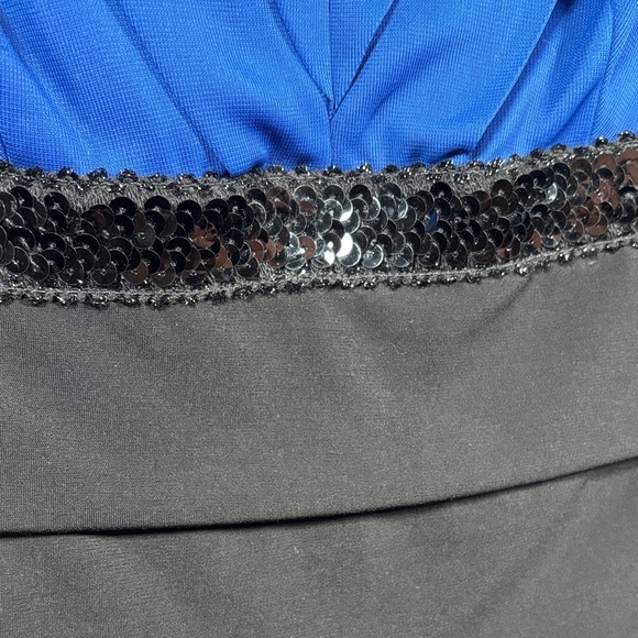 Enfocus Studio Blue and Black Layered Mini Dress - Picture 4 of 9